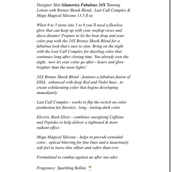 Glamorize By Designer Skin FIRM PRICE - Picture 3 of 4